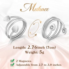 Mahnco Lymphatic Drainage Ring for Women, Magnetic Ring Adjustable Copper Ring, 100% Pure Copper Jewelry Gift