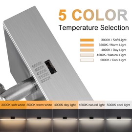 SOGOTING 48in LED Vanity Light, Dimmable 46W 3000K-5000K 5CCT Modern Makeup Vanity Lighting Fixture, Brushed Nickel Adjustable Light Bar Over Mirror