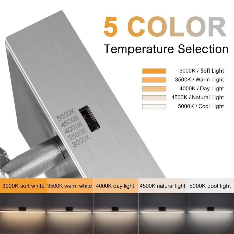 SOGOTING 48in LED Vanity Light, Dimmable 46W 3000K-5000K 5CCT Modern