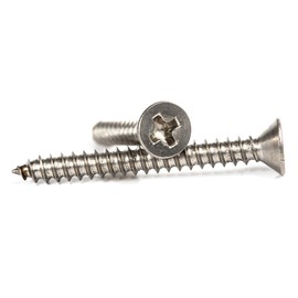 4.2mm x 38mm Phillips Countersunk Self Tapping Screws A2 Stainless Steel Tappers (Pack of 20)