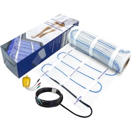 MAXKOSKO 50 sq.ft. Electric Floor Heat Mat Kit, 120 V Underfloor Radiant Heating System for Tile, Stone and Laminate Indoor Use with Alarm Cable Monitor.