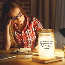 Calibron Friend Birthday Gifts for Women Mason Jar Night Light,Friendship Gifts for Women, Birthday Gift for Friends Female Home Decorative Jars