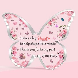 SDOFY Gifts for Teachers Beautiful Butterfly Shaped Acrylic Plaque Teacher Gifts for Women Teacher Leaving Gifts Thank You Gift from student
