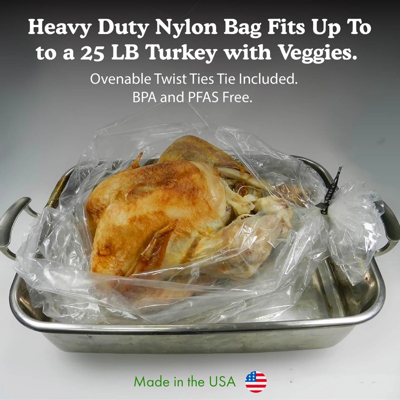 Regency Wraps Turkey Roasting Bags With Twist Ties, Oven Safe