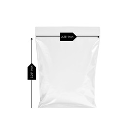 Pack of 100 Bags - 2.25'' x 2.25'' Multipurpose Plain Reusable Resealable Strong Clear Plastic Polythene Grip Seal Zip Lock Bags - Various Sizes (2.25'' x 2.25'')