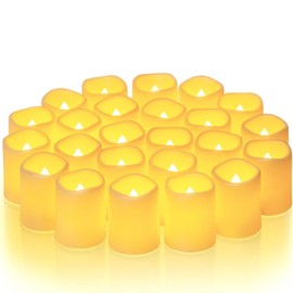Velas de te,Velas LED Sin llama-24 Velas LED, Velas, Color cálido, Funciona con Pilas, decoración suministros creativos (24 Piezas)