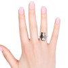 TJC Black Diamond and White Diamond Twin Cat Ring for