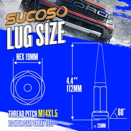 14x1.5 Spiked Lug Nuts 6x5.5 Chevy, Chrome Spike Lug Nuts Chevy Silverado 6 Lug Conical Bulge Seat with 1 Socket Key Fit Silverado Suburban GMC Sierra Yukon Dodge Ram 1500 Ford F150 Aftermarket Wheel