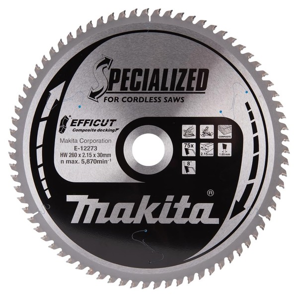 Makita E-12273 EFFICUT Composite Decking Circular Saw Blade Diameter 260