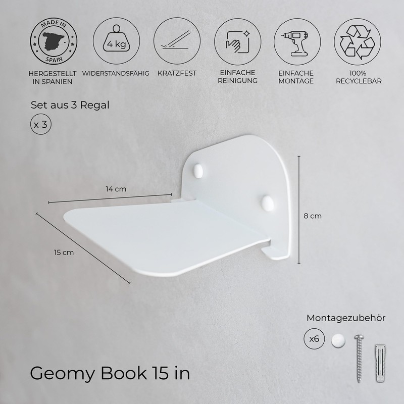 MILUKA Invisible Bookcase Wall | Set of 3 Wall Shelves