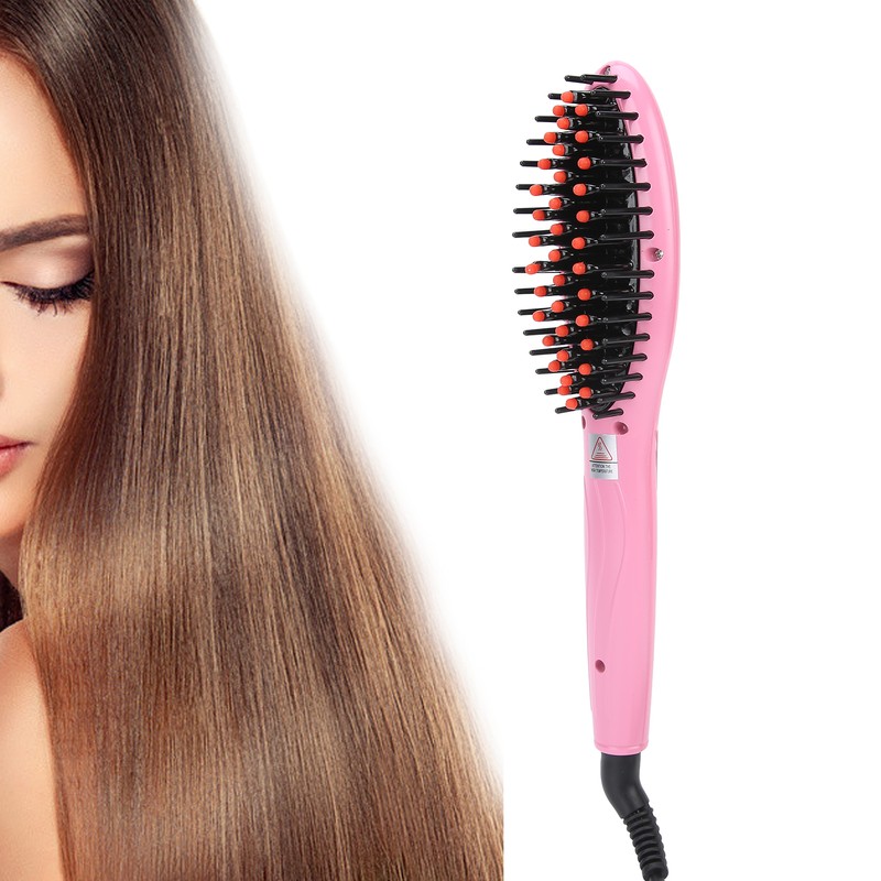 Household Hair Straightener Brush Negative Ion Styling Brush Hairdressing Tool