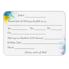 14 Birthday Invitations for Teens and Kids HOLI - Colourful Cards in Quality Print for Birthday, Celebrations, Parties and Special Occasions