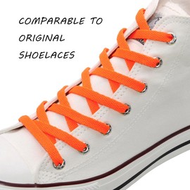 VSUDO VSUDO 120cm Length Flat Orange Trainers Shoelace, 8mm Wide Orange Shoe Laces for Sneakers, Premium Trainer Shoe Strings, Replacements Athletic Sport Shoelaces for Women or Men (1Pair-Orange-120cm)