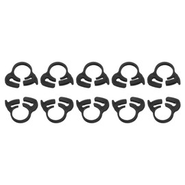 sourcing map 10 Pcs Adjustable Double Snap Grip Hose Clamps Plastic 15.2-16.2 Mm/0.6-0.64 Inches Inner Dia Adjustable Several Ratcheting Tubing Clamp for Home, Black