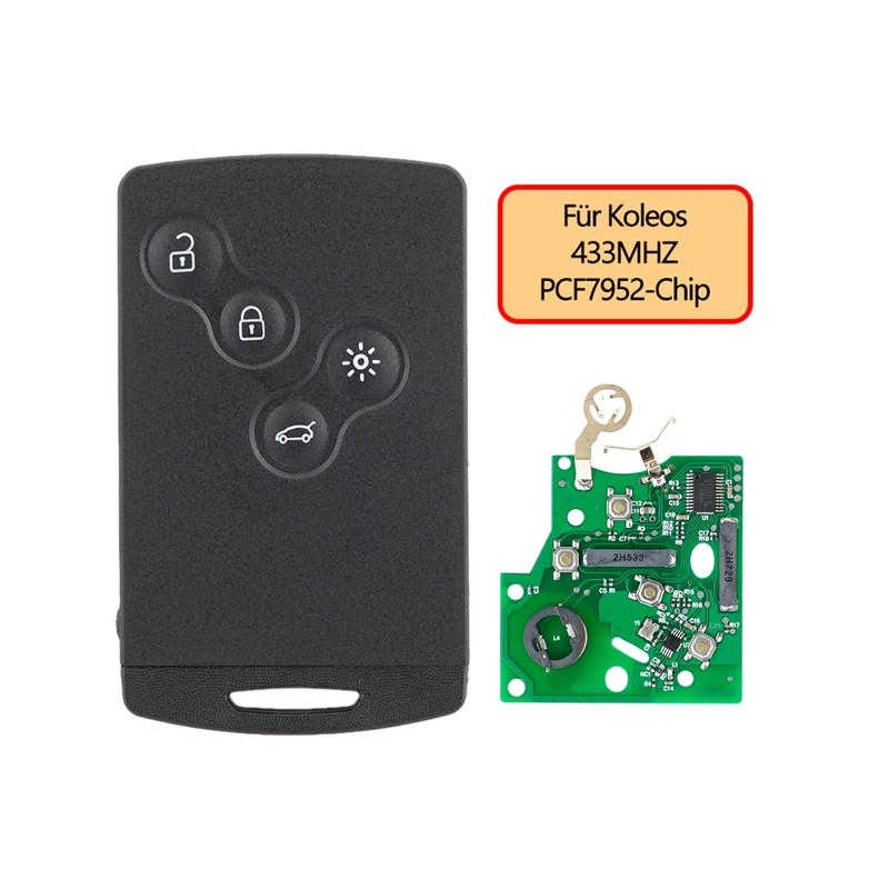 433 MHz Car Smart Key for Renault 4 Button Koleos