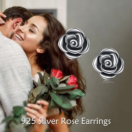POPLYKE Daisy Earrings Sunflower Earrings 925 Sterling Silver Flower Stud Earrings Daisy Jewellery, Sterling Silver, Created Cubic Zirconia