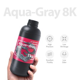 phrozen Aqua 8K 3D Printing Resin, Designed to Showcase Highly Detailed 3D Models & Works Best with 8K 3D LCD Printers (Gray, 1KG)