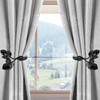 HIKMLK Piano Black Leaf Curtain Tiebacks - Piano-Lacquer Aluminum Holdbacks