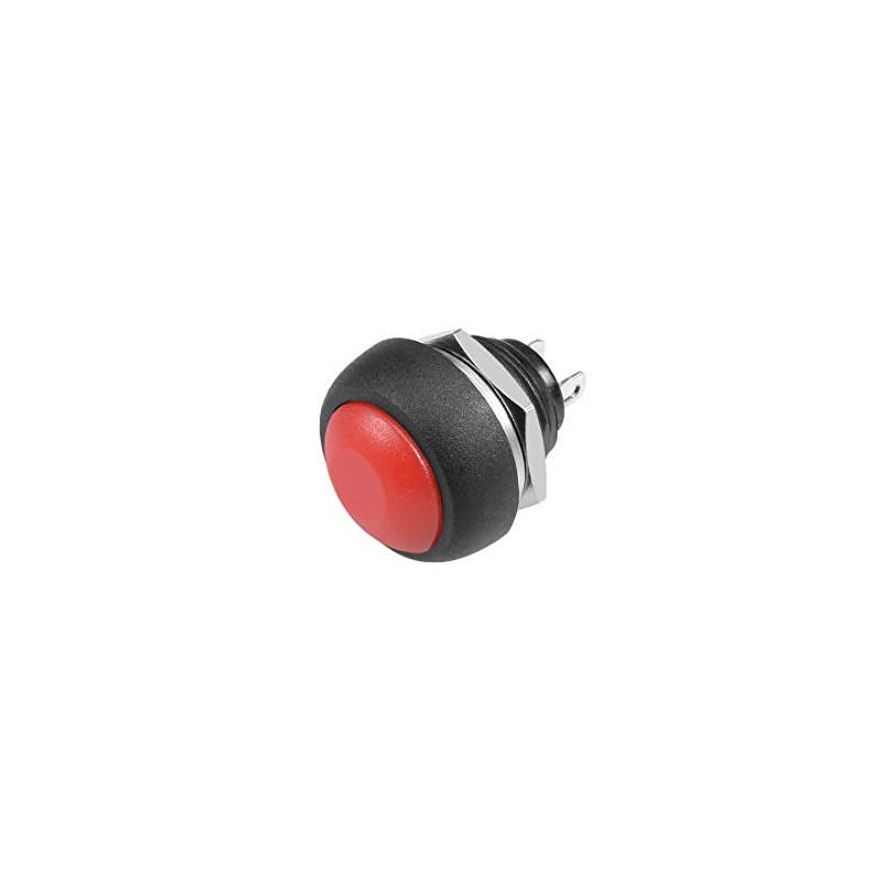sourcing map 2Pcs,12mm Red Momentary Push Button Switch Round Flat