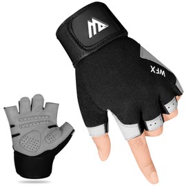 Westwood Fox Fitness Gloves Fitness Training Non-Slip Shock Absorbing Padded Grip Breathable Fingerless Workout Support for Men Women