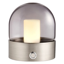 O’Bright Chiara – Cordless LED Table Lamp, 3 Light Modes, Rechargeable Battery Up to 12 Hours, Flameless Candle Lamp for Restaurant, Night Light for Kids Nursery, Bedside Lamp, Brushed Nickel