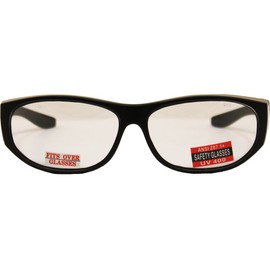Escort Advanced System Safety Glasses Fits Over Most Eyewear - Free Rubber Ear Locks and Microfiber Pouch! -Gloss Black Frame