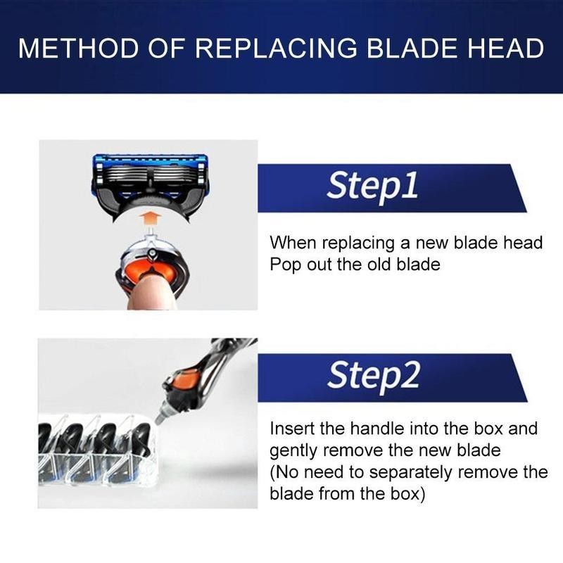 Manual Razor Set, 1 Count Razor Holder with Replaceable Heads,