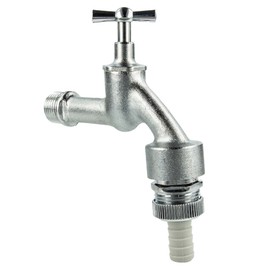 tecuro Outlet Valve 1/2 Inch, Toggle Top, Pipe Aerator DVGW, Hose Nozzle – MS Matt Chrome-Plated – 22722