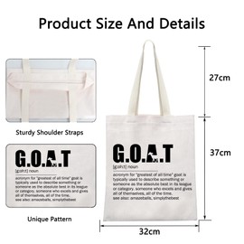 POFULL Special Person Gifts G.O.A.T Greatest Of All Time Cosmetic Bag Goat Inspirational Gift (G.O.A.T tote Bag)