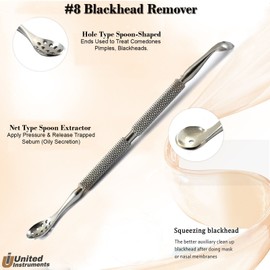 Medentra Blackhead Whitehead Remover Acne Pimple Spot Blemish Facial Skin Double Spoon
