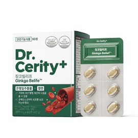 Dr. Cerity Ginkgo Belif Ginkgo Leaf Extract Ginkgo Blood Circulation Vegetable Coating S7, 60 Tablets, 1 Piece / 닥터세리티 징코빌리프 은행잎추출물 징코 혈행 식물성코팅 S7, 60정, 1개