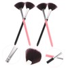 PACKOVE 4Pcs Fan Shaped Makeup Brushes Blusher Powder Brush for