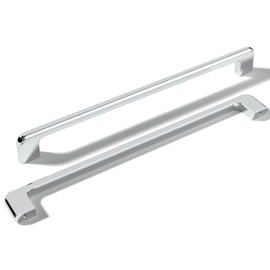 monti hardware | 1 Pack Polished Chrome 8.8 Inch Hole Center | Solid Metal Cabinet Handles Bathroom Home Decor Drawer Pulls | Stainless Metal Kitchen Cabinet Handles | Grappa Collection
