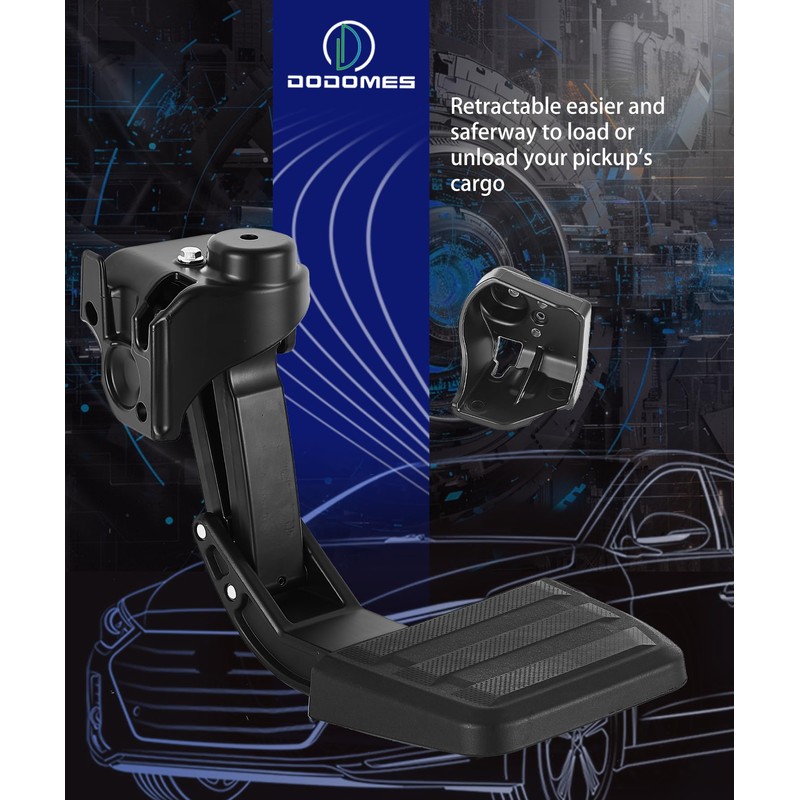 Dodomes Rear Bed Step Retractable Truck Bumper Step Replacement for