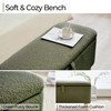 Boucle Storage Ottoman Bench for Bedroom end of Bed, Sherpa