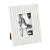Mud Pie 4X6 White Stripe Marble Frame; 9 3/4" x