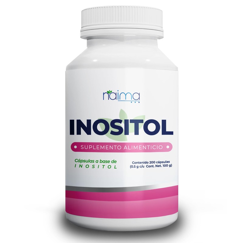 NAIMA Inositol, 200 Cápsulas Suplemento Alimenticio 100 Puro Ingredientes Naturales,