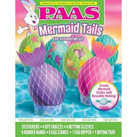 PAAS Easter Egg Decorating Bundle, Includes 1 Deluxe Kit, 1 Mermaid Tails Egg Dying Kit, and PAAS Whiskers for Easy Egg Dying, Food Safe Dye for Family Easter Activity (3 Piece Bundle)