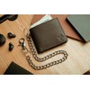 Bikers RFID Safe Pure Leather Bi-fold Chain Wallet Key Holder