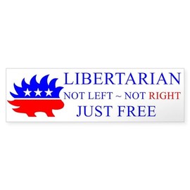 CafePress Libertarian Not Left Right Free 10"x3" Rectangle Vinyl Bumper Sticker Car Decal