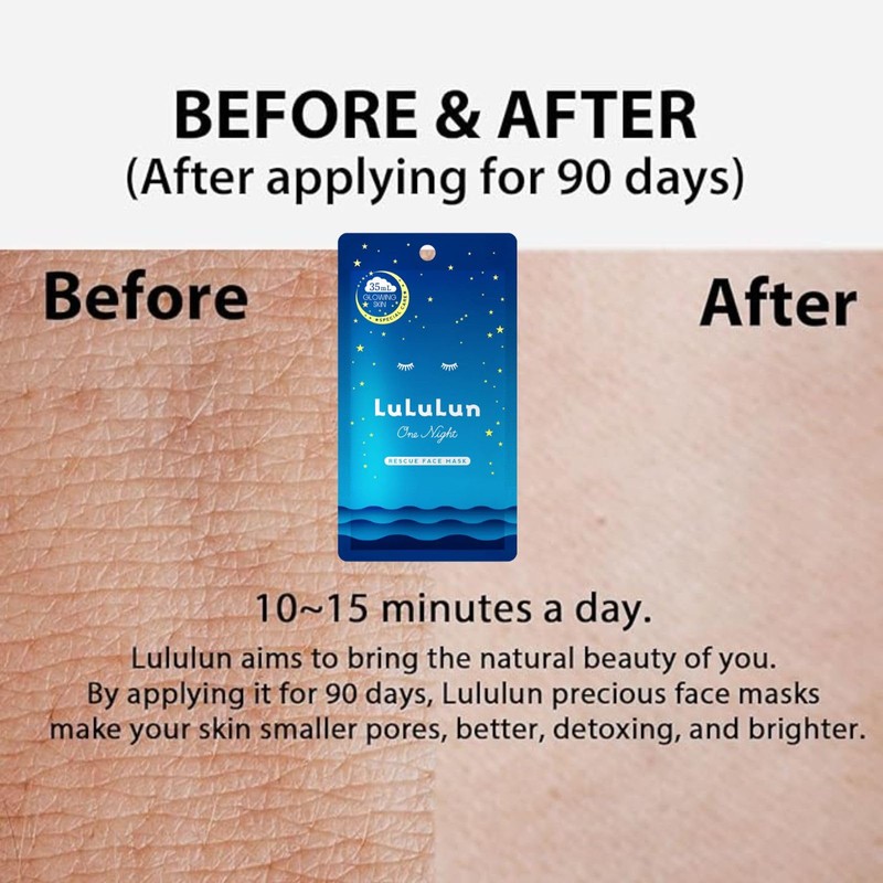 Lululun One Night Rescue Face Mask, Transparency, One Night R,