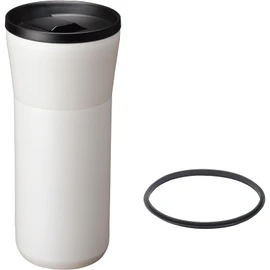 Kyocera Vacuum Insulated Tumbler Lid Attached Replacement Parts Gasket Set Inner Ceramic Treatment No Condensation Hot and Cold Insulation CERAMUG Seramug 16.9 fl oz (500 ml) Cream White