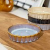 Set Of 4 Reactive Glaze Round Oven Dishes Ceramic Dark