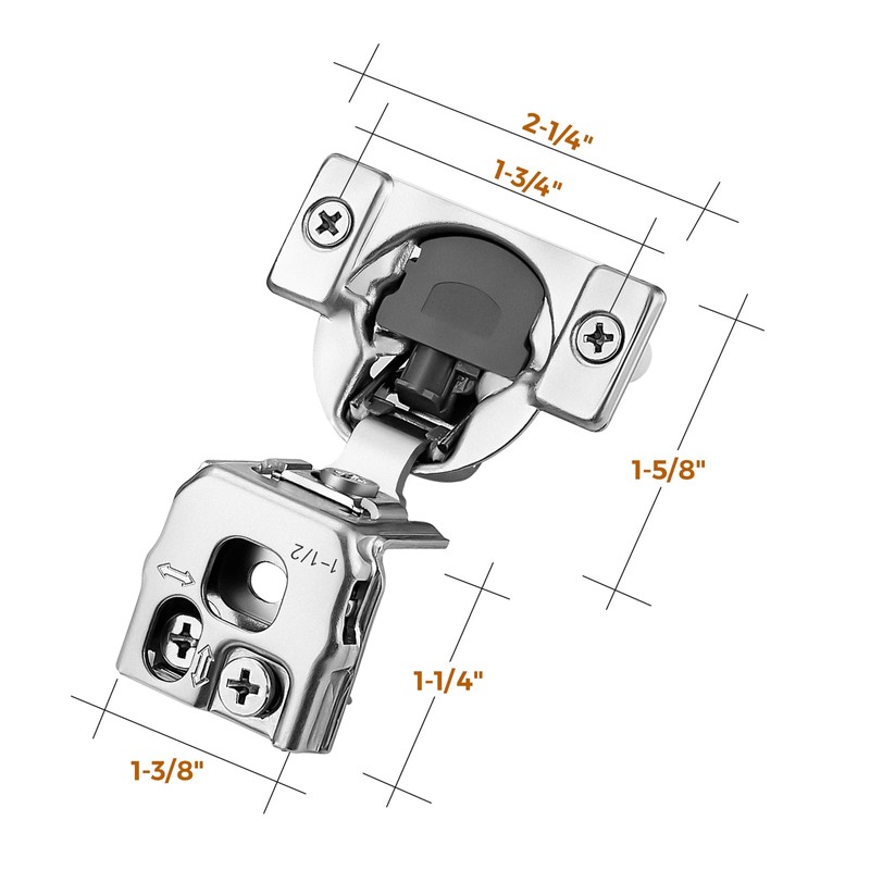 Ravinte 5 Pair 10 Pack 1-1/2 Inch Overlay Soft Close