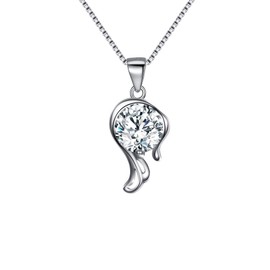 EVER FAITH Charming 925 Sterling Silver Necklace, CZ Pendant Zodiac Constellation Virgo Necklace Chain Clear