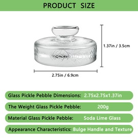 Artcome 10-Pack Glass Fermentation Weights with Easy Grip Handle and Unique Texture Design for Large Wide Mouth Mason Jars - Pickle Pebbles with Glass Weights Organizer - Space Saving Compact Design