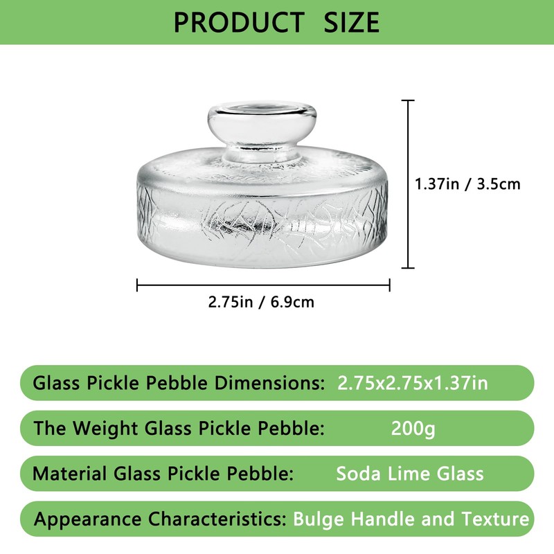 Artcome 10-Pack Glass Fermentation Weights with Easy Grip Handle and