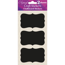 Eleganza Chalkboard Stickers, Synthetic Material, Black, 24 x 11.4 x 0.1 cm