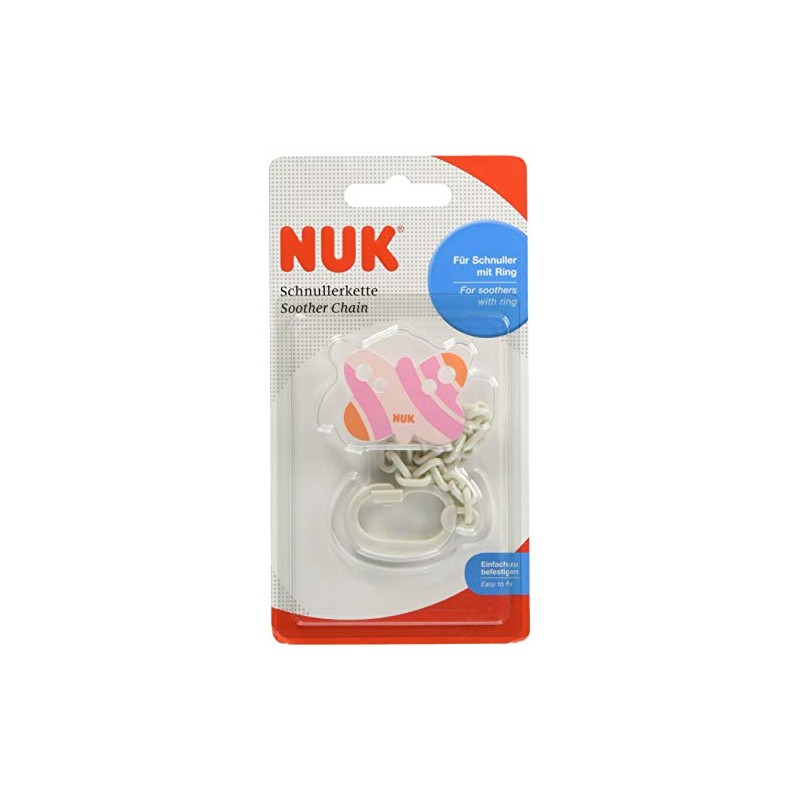 NUK ヌーク おしゃぶりホルダー [手指なめ 防止に] ワンタッチ開閉 落下防止 プラスチック製 クリップ ちょうちょ