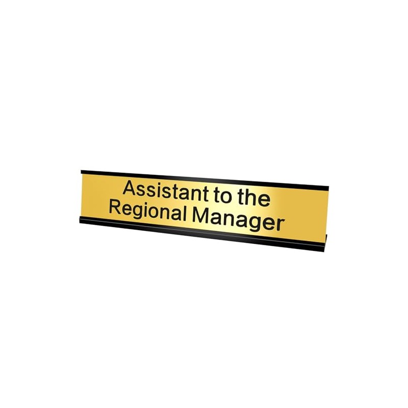 Assistant to the Regional Manager Desk Sign Gold Funny Office